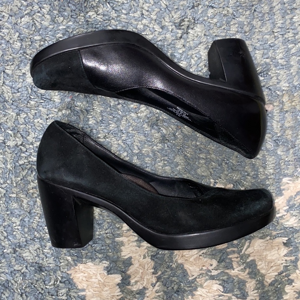 Dansko Tuttie Black Suede Leather Heels 38.5